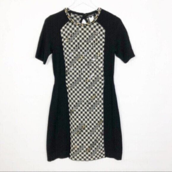 Anthropologie Nanette Lepore Black Merino Midi Dress Size Medium - Picture 3 of 10